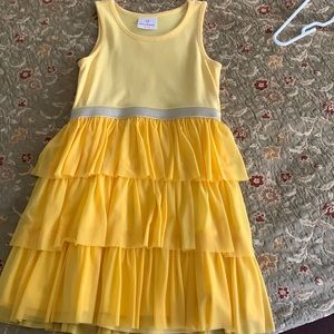 Hanna Andersson Yellow tulle ruffled dress - excellent condition